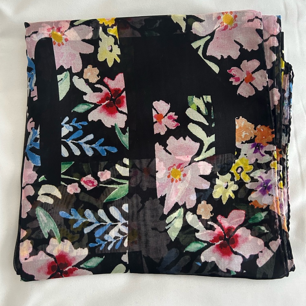 Furla Floral Silk Shawl